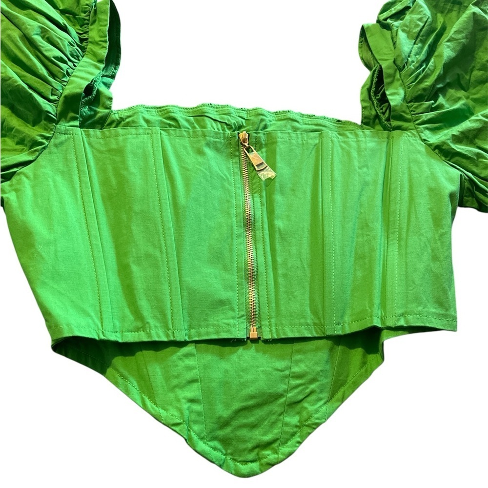 Vibrant Green Off-Shoulder Top - Picture 3 of 6